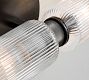 Cooper Ribbed Glass Short Tube Double Sconce (12")