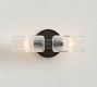 Cooper Ribbed Glass Short Tube Double Sconce (12")