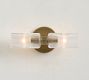 Cooper Ribbed Glass Short Tube Double Sconce (12")