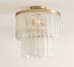 Kiara Tiered Glass Round Flush Mount (15")