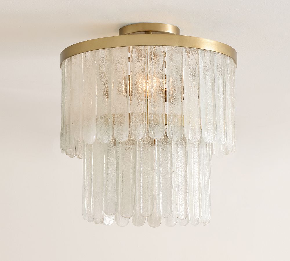 Kiara Tiered Glass Round Flush Mount (15")