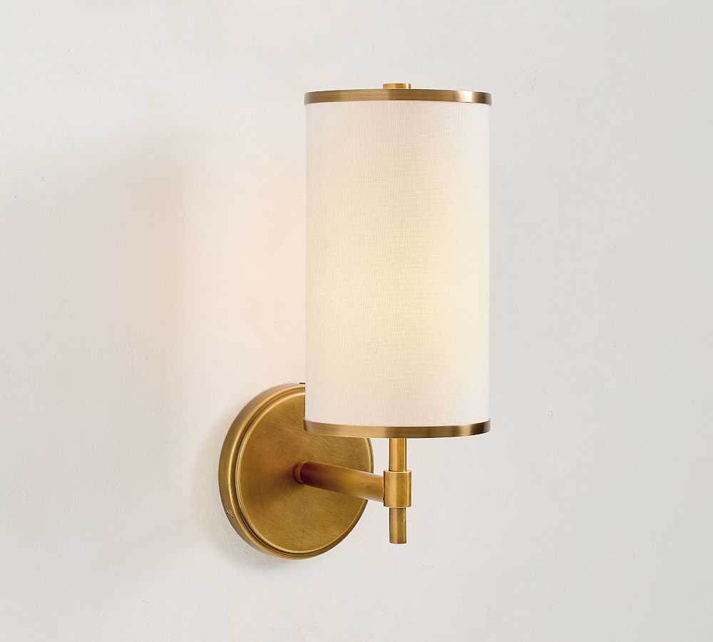 Andre Linen Cylinder Single Sconce (14") by Pottery Barn