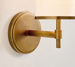 Andre Linen Cylinder Single Sconce (14")