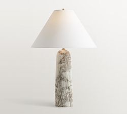 Marlo Stone Ribbed Table Lamp (26")