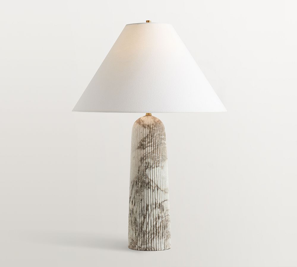 Marlo Stone Ribbed Table Lamp (26") by Pottery Barn