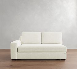 Open Box: Big Sur Square Arm Left Loveseat with Bench Cushion, 2X1 - Performance Heathered Basketweave Alabaster