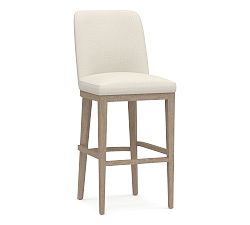 Open Box: Layton Upholstered Bar Stool (31.5") - Performance Heathered Tweed Ivory, Seadrift