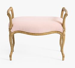 Open Box: LoveShackFancy Vanity Stool - Performance Plush Chenille Dusty Blush, Seadrift
