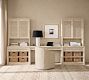 Marina Grand Cane Storage Shelf Console Desk Set (126")
