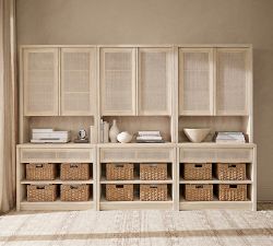 Marina Cane Tall 2-Piece Storage Cabinet (36")