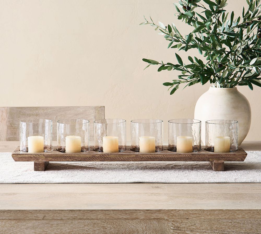 Wooden Candle Holder Centerpiece