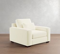 Open Box: Big Sur Square Arm Upholstered Deep Seat Armchair, Down Blend Wrapped Cushions, Performance Twill Warm White