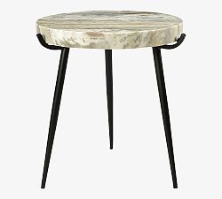 Open Box: Brampton Marble Round End Table (18") - Brown