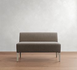 Open Box: Modular Upholstered Banquette (52.5") - Performance Everydayvelvet™ Carbon, Gray Wash Leg