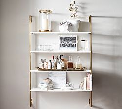 Open Box: Olivia Wall Mounted Shelves - Brass
