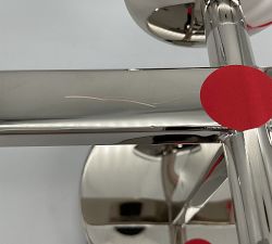 Open Box: Cooper Ribbed Glass Triple Sconce (17") - Polished Nickel