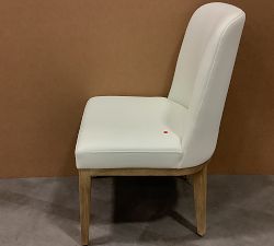 Open Box: Layton Grand Leather Dining Chair - Signature Chalk, Seadrift
