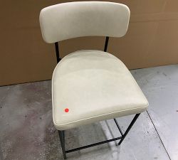 Open Box: Maison Leather Counter Stool (24") - Statesville Pebble, Antique Bronze