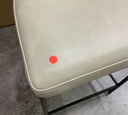 Open Box: Maison Leather Counter Stool (24") - Statesville Pebble, Antique Bronze