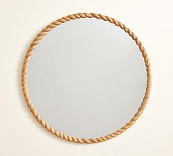 Open Box: Newport Round Wall Mirror (40") - Lightwood