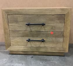 Open Box: Oakleigh 2-Drawer Nightstand (32") - Heirloom Wheat, Modern Hardware