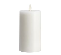 Open Box: Premium Flickering Flameless Wax Pillar Candle, 3" x 6" - White