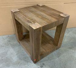 Open Box: Rockport Rectangular Reclaimed Wood Side Table (24") - Cocoa Brown