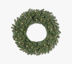 Open Box: Tree Classics by Balsam Hill Faux Lit Classic Fraser Fir Wreath (24") - Clear LED Lights