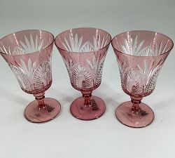 Open Box: Wicked Glass Goblets, Set of 3 - Pink