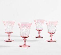 Open Box: Wicked Glass Goblets, Set of 3 - Pink