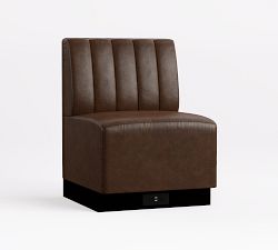 Garbo Channel Tufted Leather Banquette