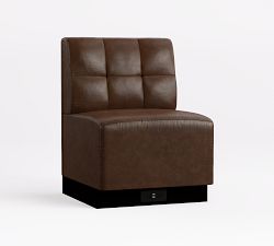 Garbo Grid Tufted Leather Banquette