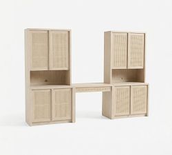Marina Cane Storage Cabinet Desk (108")