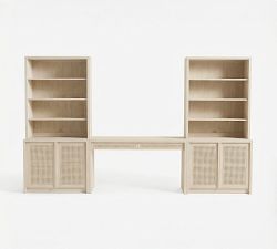 Marina Grand Cane Console Desk with Storage (126")