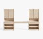 Marina Grand Cane Storage Shelf Console Desk Set (126")