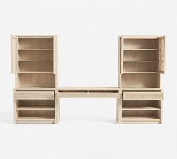 Marina Grand Cane Storage Shelf Console Desk Set (126")
