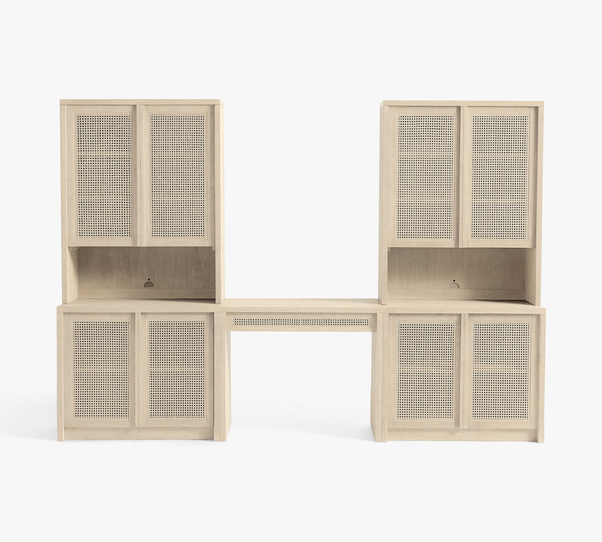 Marina Cane Storage Cabinet Desk (108")