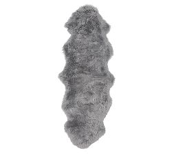 Open Box: Double-Pelt Sheepskin Rug, 2' x 6' - Gray