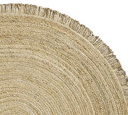 Open Box: Fringed Braided Round Jute Rug, 6' Round - Natural