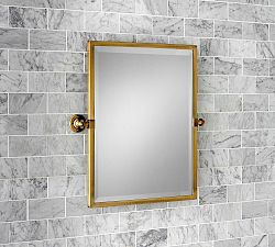 Open Box: Kensington Rectangular Pivot Mirror (23" x 24") - Brass