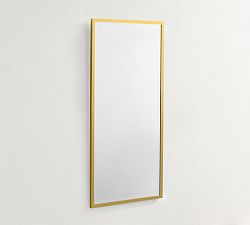 Open Box: Kensington Rectangular Slim Mirror (20" x 42"), with French Cleat Mount - Brass