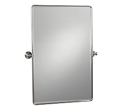 Open Box: Vintage Rounded Rectangle Pivot Mirror (23" x 24") - Satin Nickel