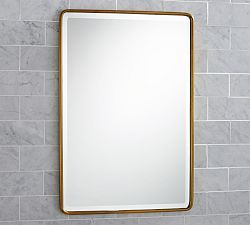 Open Box: Vintage Rounded Rectangular Recessed Medicine Cabinet (17" x 27") - Brass