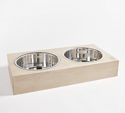 Open Box: Cayman Pet Bowl With Stand, Large (24") - Biscotti