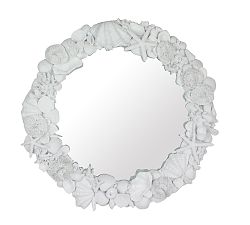 Open Box: Coral Shell Cluster Mirror, 24" x 3" x 24" - White