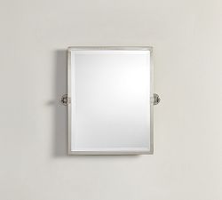 Open Box: Kensington Rectangular Pivot Mirror (23"W x 24"H) - Satin Nickel