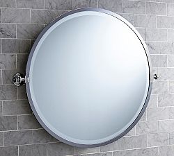 Open Box: Kensington Round Pivot Mirror, Large - Chrome