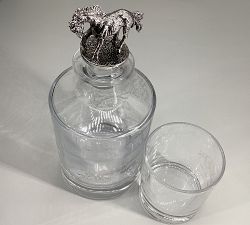Open Box: Brandon Maxwell Groveland Toile Decanter &amp; 1 Double Old Fashioned Glass