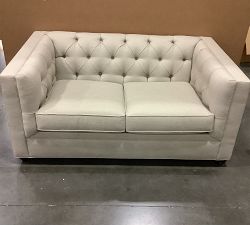 Open Box: Chesterfield Square Arm Loveseat (68.5") - Performance Textured Weave Sand