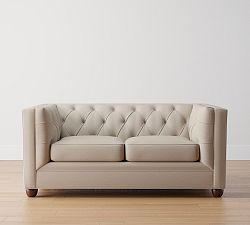 Open Box: Chesterfield Square Arm Loveseat (68.5") - Performance Textured Weave Sand